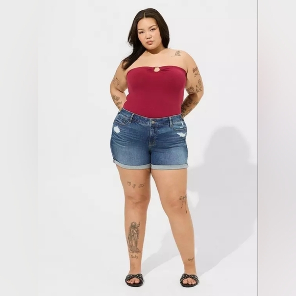 Torrid Foxy O-ring Tube Top Red Plum Berry 3x New Nwt - Picture 3 of 11